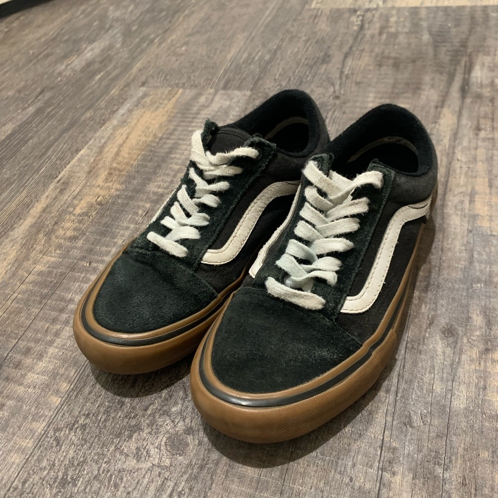 Black Suede Vans with Brown Bottoms